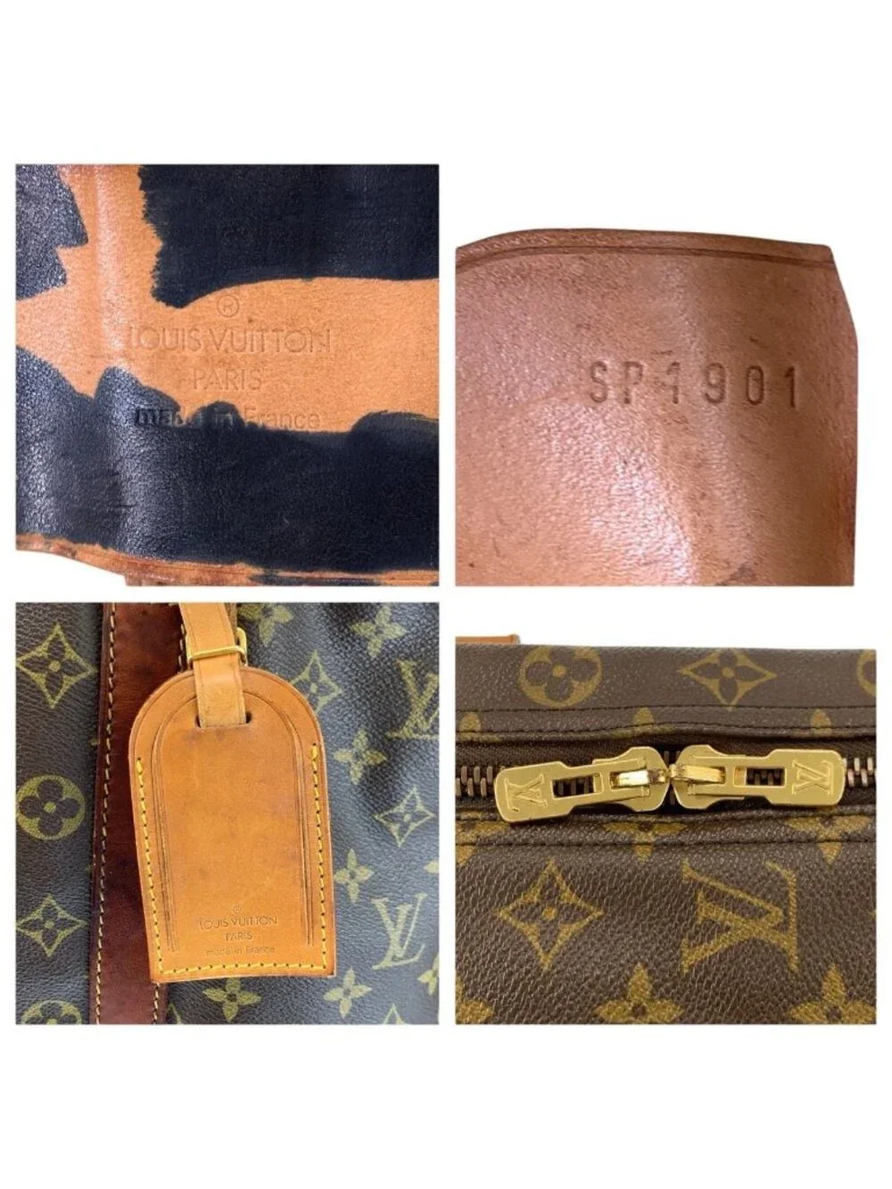 Louis Vuitton Monogram Sirius 55 Brown Gold Leather Boston